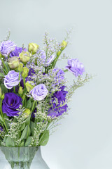 bouquet of flower on light grey background