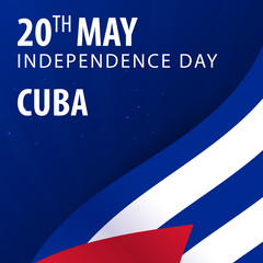 Independence day of Cuba. Flag and Patriotic Banner.