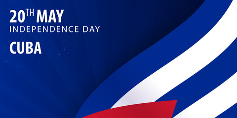 Independence day of Cuba. Flag and Patriotic Banner.