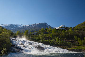 Fototapeta na wymiar Hellesylt waterfall