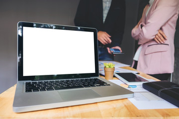 Business team meeting working with new startup project, discussion and analysis data the charts and graphs. Digital tablet calculator, laptop computer using, Business finances and accounting concept