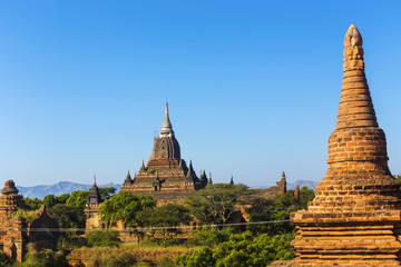 Bagan buddha tower at day