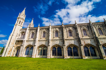Fototapeta premium 10 July 2017 - Lisbon, Portugal. The Jeronimos Monastery or Hieronymites Monastery is located in Lisbon, Portugal
