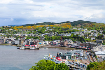 Stadtpanorama von Oban, Schottland