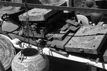 Bric a brac being sold along a roadside in Cappadocia in turkey, 2017