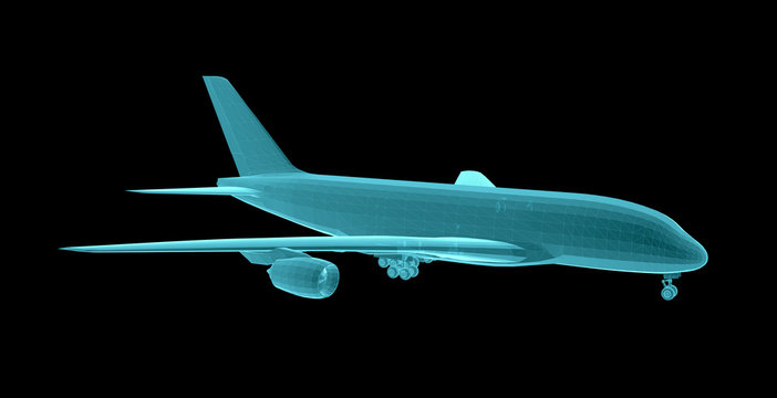 Airplane. Xray image
