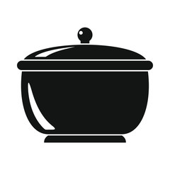 Saucepan in black simple silhouette style icons vector illustration for design and web