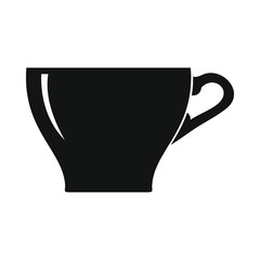 Cup in black simple silhouette style icons vector illustration for design and web isolated