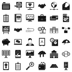 Money business icons set, simple style