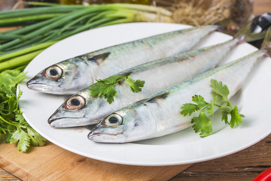 raw mackerel with and spices