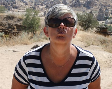 An english tourist on vacation in cappadocia,turkey 2017