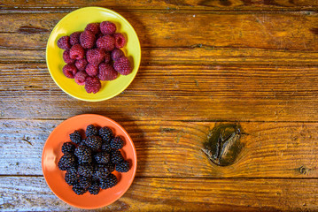 Mixture of berries raspberry and blackberry forest fruit