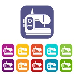 Sewing machine icons set