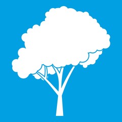 Tree with a rounded crown icon white