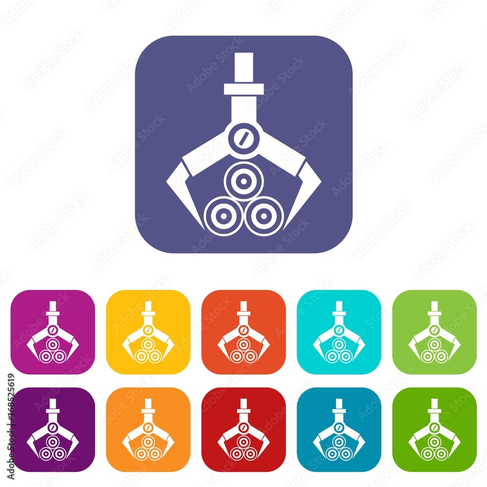 Poster log loader icons set