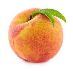 Peach with leaf