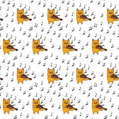 Little cat seamless pattern