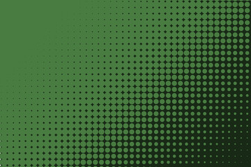 Comic dotted pattern. Green color. Halftone background Vector illustration