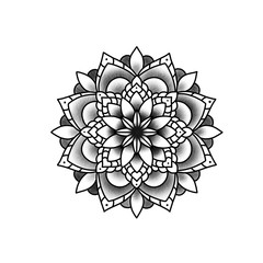 Flower mandala. Vintage decorative element. Islam, Arabic, Indian, ottoman motifs.