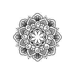 Flower mandala. Vintage decorative element. Islam, Arabic, Indian, ottoman motifs.