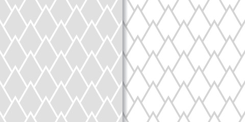Geometric gray set of seamless patterns