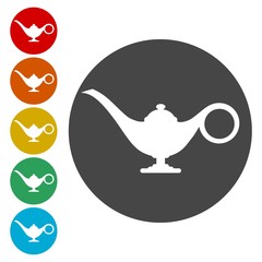 Magic lamp icons set - Illustration 