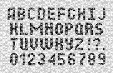 Abstract alphabet. Mosaic