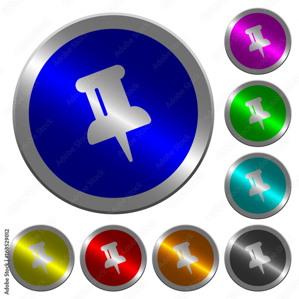 Poster push pin luminous coin-like round color buttons