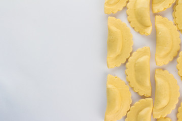 Fresh Ravioli Pasta. Half Moon Shape
