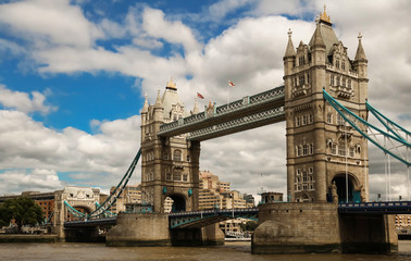 Fototapeta na wymiar The Tower Bridge in London in a beautiful summer day, England, United Kingdom.