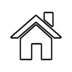 Home icon logo in modern line style. Vector illustration on a white background.
