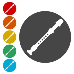 Flute Silhouette icons set - Illustration 