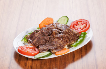 Turkish Donner served with vegetables