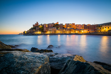 Romantic scenery of Genova at sunset, Italy august 2017