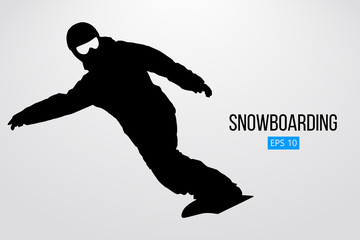 Fototapeta na wymiar Silhouette of a snowboarder isolated. Vector illustration