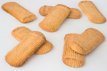  Cookies with sugar  on  white background.