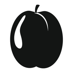 Apricot in black simple silhouette style icons vector illustration for design and web