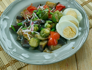 Brussels Sprouts Eggplant Buddha Bowl