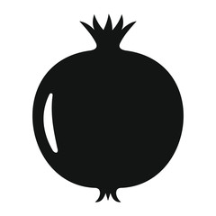Pomegranate in black simple silhouette style icons vector illustration for design and web