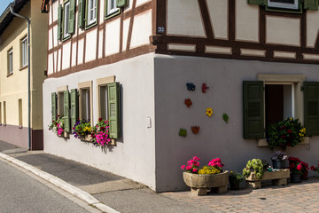Blumenschmuck am Fenster