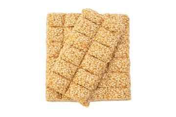 sesame brittles brick Isolated on white background