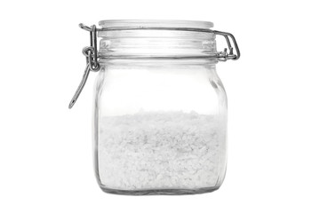 bottle with salt Isolated on white background