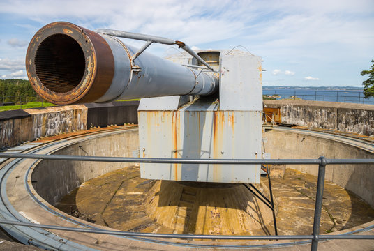 The Cannon at M&oslash;vik Fortress Outdoor Museum in Norway near Kristiansand. Built by German forces during WWII, this is the second largest landbased cannon in the World