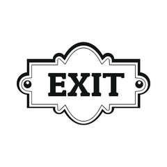 Signboard exit black simple silhouette icon vector illustration for design and web