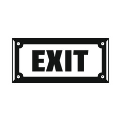 Metal signboard exit black simple silhouette icon vector illustration for design and web