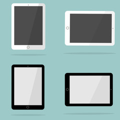 White and black tablet in the style of the ipad.