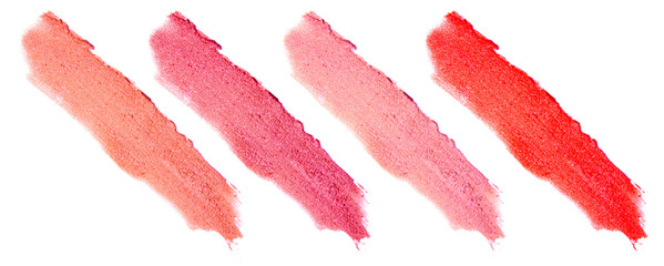 Collection of various Smears lipstick on white background