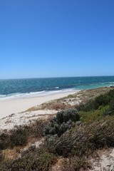 Fototapeta na wymiar Cottesloe Beach at Indian Ocean in summer, Western Australia 