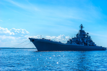 Warship. The military cruiser. Rocket cruiser. © Grispb