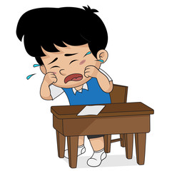 kid crying.vector and illustration.